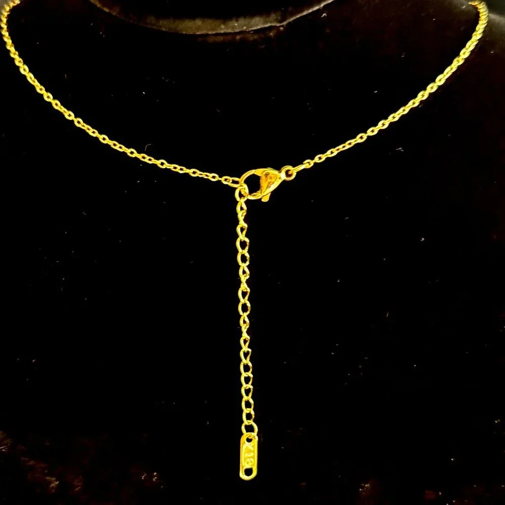Ramla Pink Eye Necklace - 14K Gold-Plated New - Picture 3 of 3
